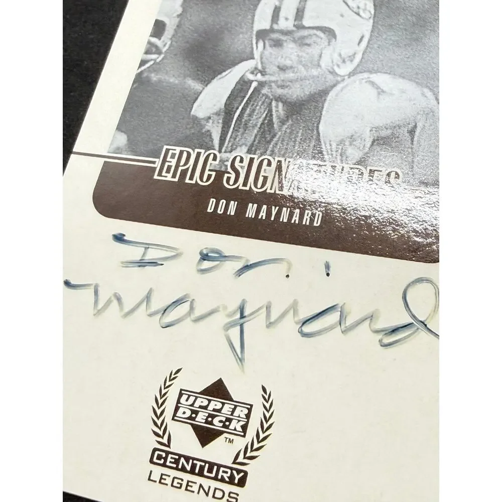 1999 Upper Deck Century Legends Don Maynard Epic Signatures Cut Auto Jets